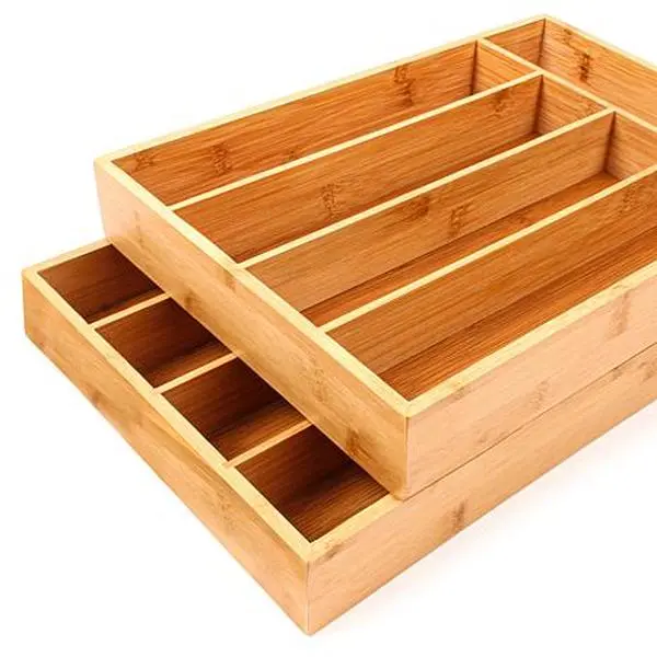 BergHoff Bamboo 5-Slot Flatware Organizers 2-Pack