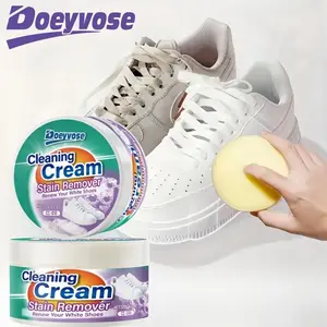 Shoe Cleaning Cream, Stain Remover and Whitening for Sneakers, Easy To Use RV Living Supplies with Sponge