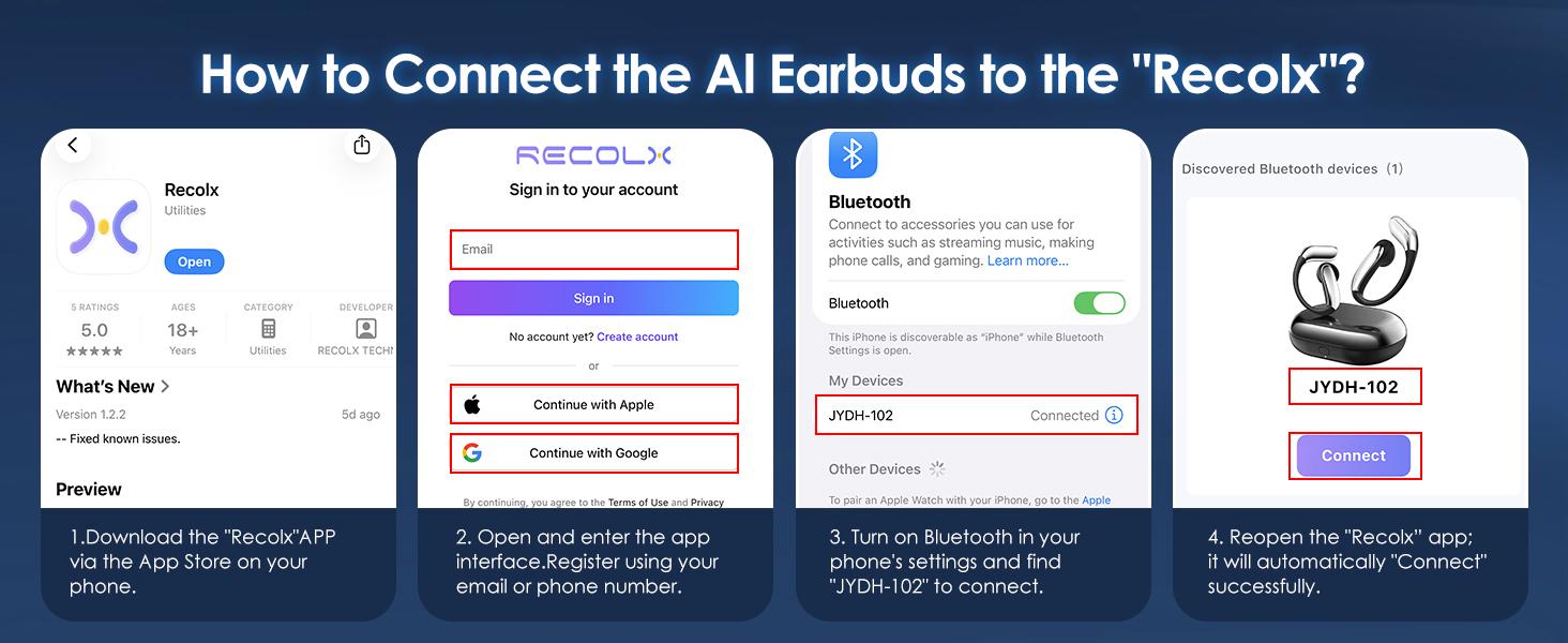 JEJ AI intelligent Headphones:Translate 112 Languages in Real-Time, AI Meeting Analysis, Noise Reduction for Office/Sports/Commute