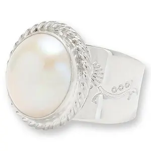 Mine Finds by Jay King Sterling Silver White Mabé Pearl Ring