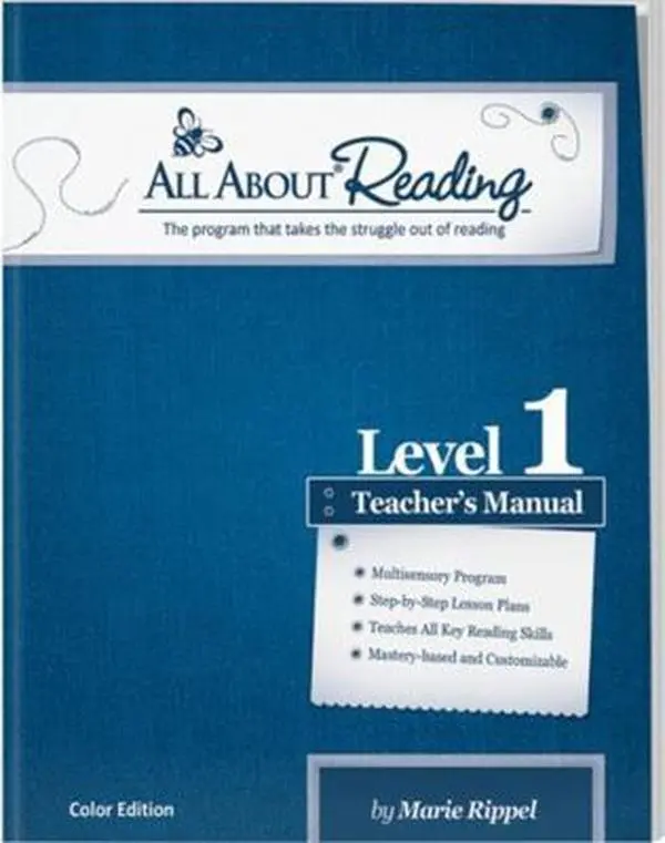 Used Paperback Book - All About Reading Level 1 Teacher's Manual Color Edition by Marie, Manual Format, Printed Text, English Teaching Aid