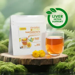 Roasted Dandelion Root Tea – Caffeine-Free Herbal Tea | Supports Liver Health & Natural Detox Process | Rich Roasted Flavor for Lattes | Promotes Healthy Digestion & Reduces Bloating | 100 Bags | Vegan & Gluten-Free