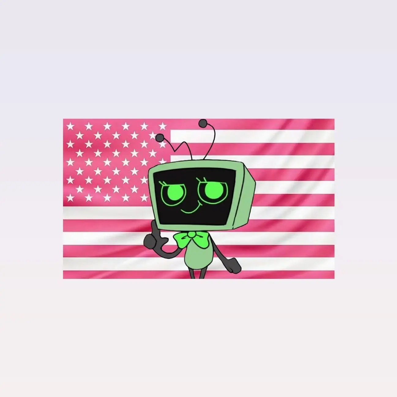 Vee Dandy’s World Pink American Flag Tapestry – Game Character Wall Art | Cartoon Fan Decor | Aesthetic Pink Flag | Gaming Room Gift
