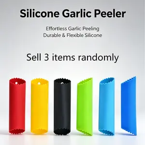 Silicone Garlic Peeler Manual Press Tool, Hand-Cranked Garlic Clove Remover, Kitchen Small Utility, Easy-To-Use Garlic Skin Remover