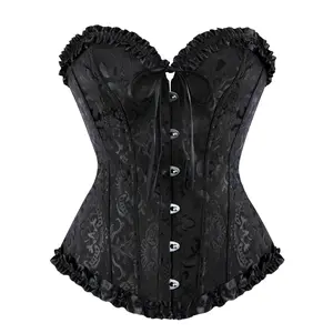 ZGQNBELLE Corset Top Floral Renaissance Womens Lace Up Boned Overbust Corset Bustier