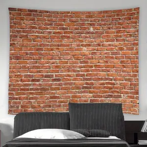 AMFD Brick Wall Tapestry Modern City Building Farmhouse Vintage Wall Hanging Decoration Living Room Bedroom Dorm Fabric Decor