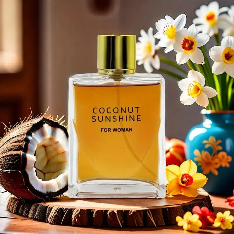 Coconut Sunshine Women's Eau De Toilette, Long Lasting Fresh Coconut Almond Blossom Scented Perfume, Elegant Perfume, Daily Use Fragrances Perfume for Women & Girls, Floral Fruity Fragrance, Floral Perfumes
