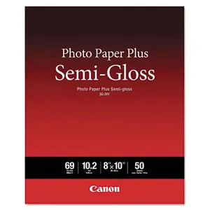 Canon Wide Format 1686B062 Photo Paper Plus Semi-Gloss, 69 lbs., 8 x 10, 50 Sheets/Pack