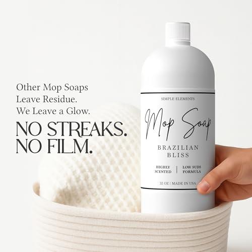 Simple Elements Mop Soap (3 Alluring Scents) – Highly Scented Mop Soap, Luxury Floor Cleaner with Low Suds, No Residue, for All Mop Types, Made in USA, 32 Oz