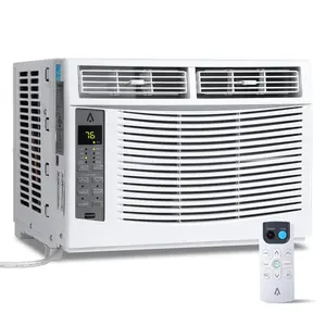 GARVEE 6000 BTU Window Air Conditioner with Remote Control, Efficiently Cools Up to 250 Sq.Ft., Features Turbo Cooling, 3 Adjustable Speeds, and Quiet Operation for Comfortable Living Spaces.