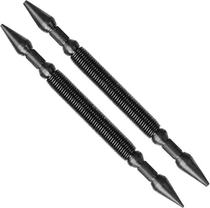 2-Piece Carbon Steel Nail Setter Kit - Spring-Loaded Dual Heads Tool with 1/32-in, 1/16-in, 3/32-in, 1/8-in Sizes, Heat-Treated Rust Proof Hole Punching Tool for Metal/Wood