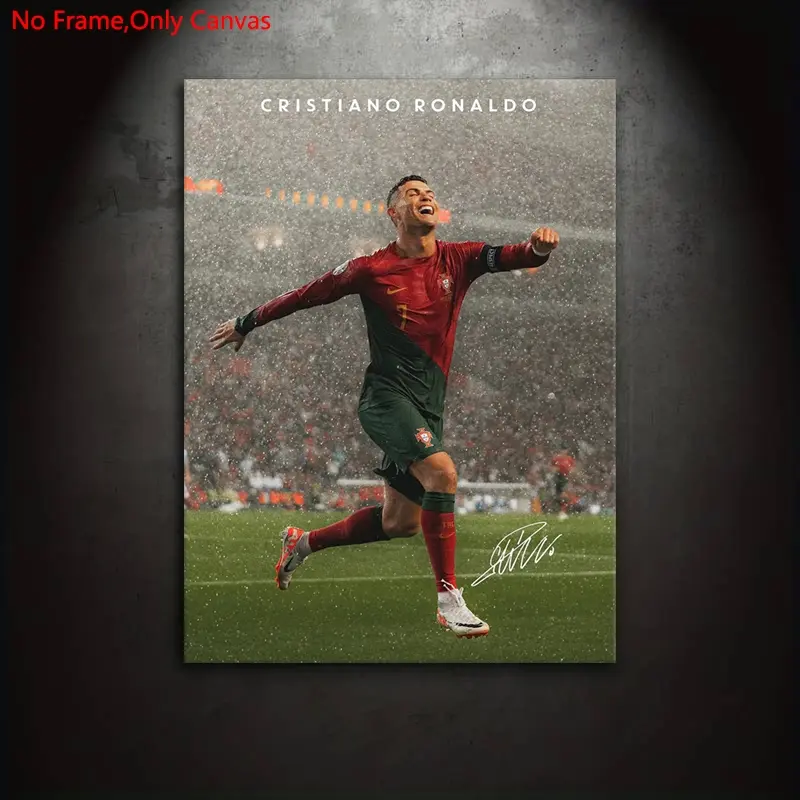 1 piece/set of frameless canvas print posters, classic realistic art, legendary football star, perfect gift for sports enthusiasts, ideal gift for bedroom, living room, kitchen, dormitory corridor, murals, wall decoration, room decoration