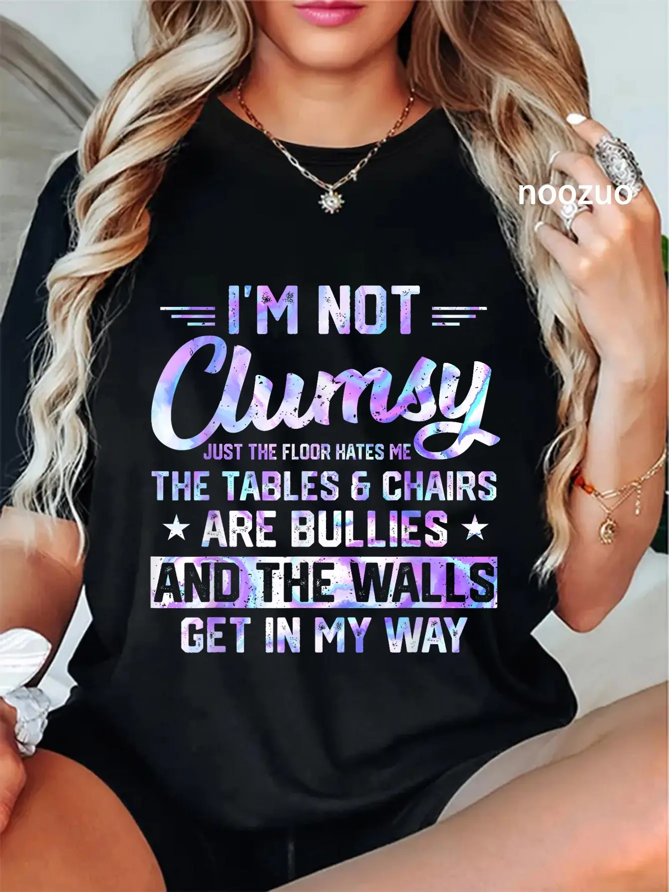 100% Cotton Unisex I'm Not Clumsy Sarcastic Women Men Boys Funny Saying Design T-Shirt Casual Top