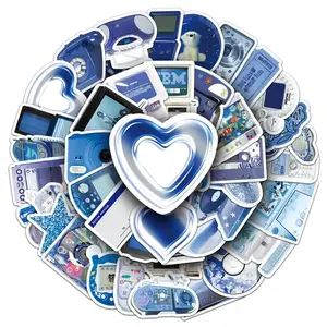 Y2K Blue Aesthetic Stickers Pack (5–100 Pcs) – Waterproof Retro Y2K Blue Vinyl Decals for Laptop, Phone, Water Bottle, Helmet, Car, Suitcase – Gift for 2000s Vibe & Teens