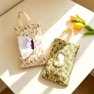 Portable Bag, Hanging Floral Tissue & Wet Wipes Dispenser  for  Friendly Storage Pouch for DailyUse