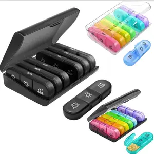 7-Day Pill Medicine Organizer with 21 Compartments Portable Anti-mix BPA-free Light-proof Case for Travel Vitamins Calcium Medication Supplements Healthcare