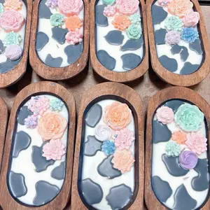 Cowprint + Succulent Dough Bowl Candle