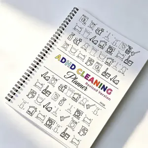 Adult ADHD Cleaning Plan Handbook, Household Management Notebook, featuring undated daily, weekly, and monthly cleaning checklists, perfect for tracking your home cleaning habits. SummerVibes. Planner
