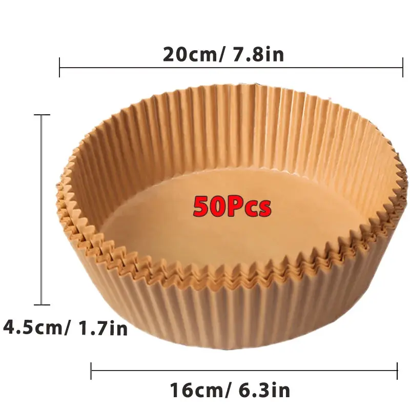 50/100Pcs Air Fryer Disposable Paper Non-Stick Baking Papers