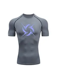 Tornado Pattern Men's Sports T-shirt Training Fitness Compression Quick-Drying Exercise Top