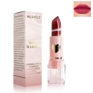 Marble Matte Lipstick, Velvet Silk Lip Gloss, Nude Highly Pigmented Long Lasting, Hydrating Non-Sticky, Full Coverage Lightweight, Waterproof Lip Contouring Cosmetic (3# DESIRE, 0.11 OZ)