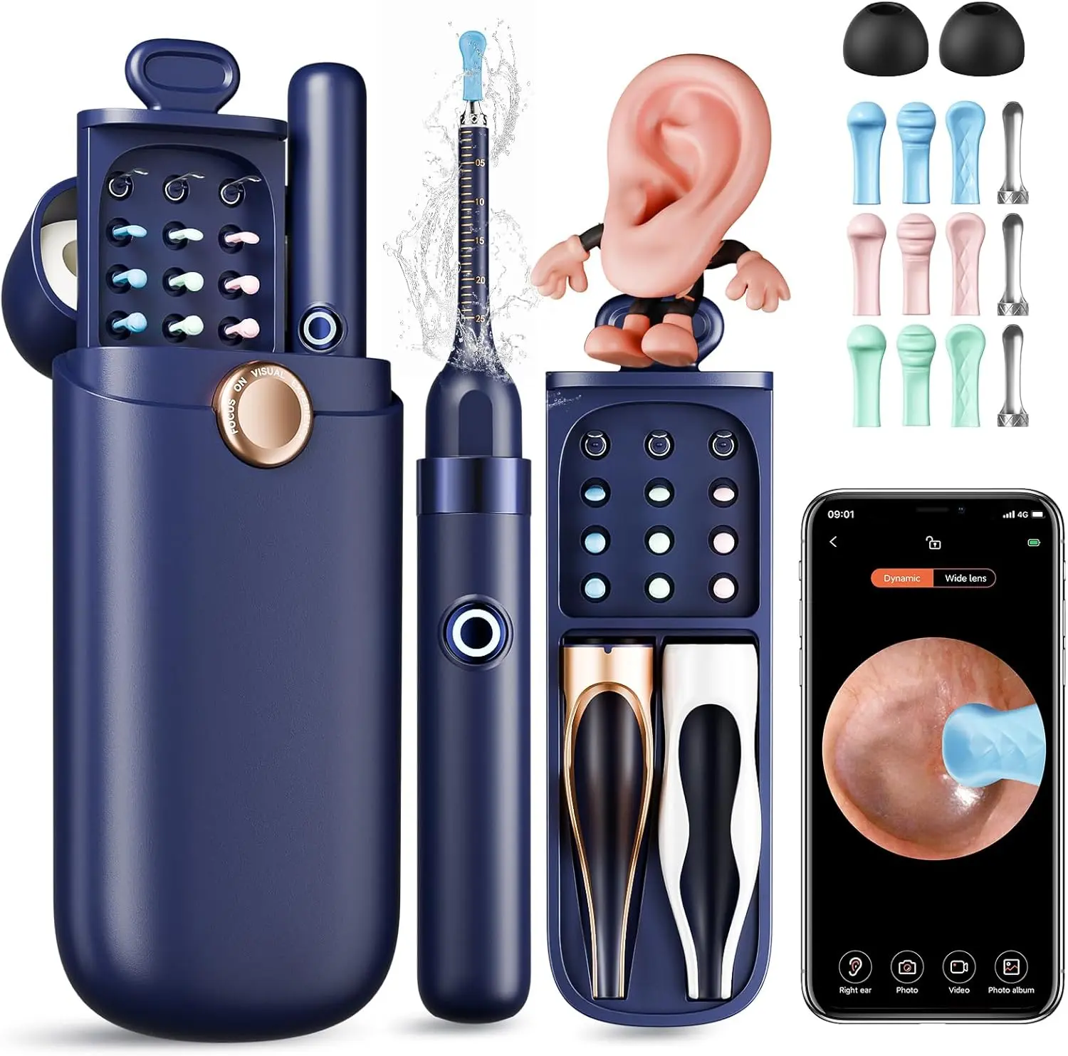 Smart Visual Ear Canal Cleaner with 12 Tips Set, HD Camera Earwax Removal Kit, Portable for Daily Ear Care, Convenient for On-the-Go Use, Professional for Children & Adults, iOS & Android Compatible,sohochic