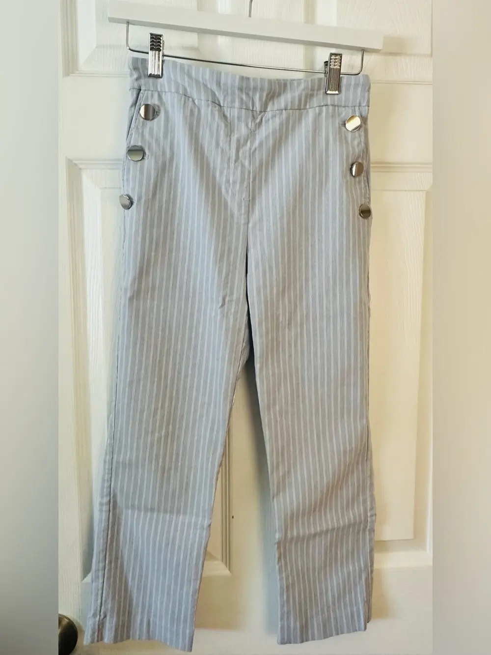 Katherine Barclay Light Blue Pinstriped Sailor Pants
