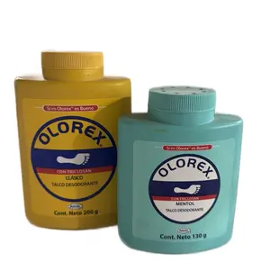 Olorex con Triclosan. Deodorizing Foot Powder. Classic and Mint scent.