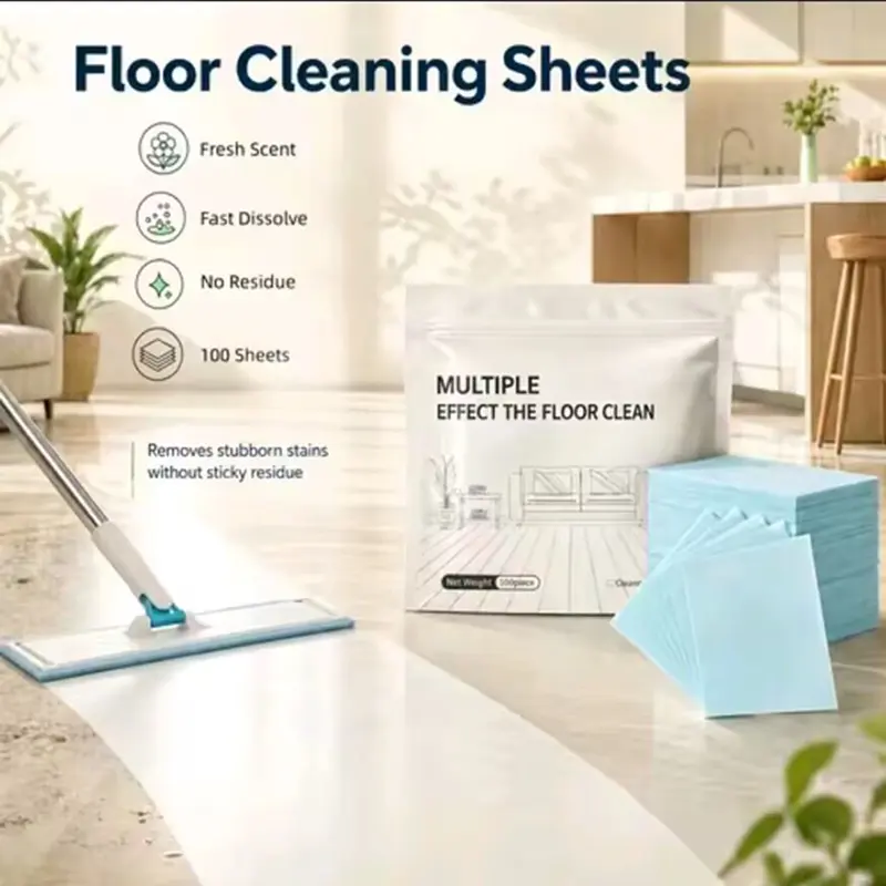100pcs Scented Household Floor Cleaner Tablets, All-Purpose Cleaner, Fast Dissolve Fresh Antibacterial Deodorizing Supplies for Hardwood, Laminate Floors, Tiles