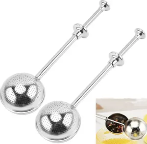 Extra Fine Mesh Loose Leaf Tea Infuser, Long Handle Tea Ball Stainless Steel, Premium Tea Infuser Filter for Loose Leaf Tea, Reusable Fine Mesh Tea Interval Diffuser Strainer for Cup and Teapot