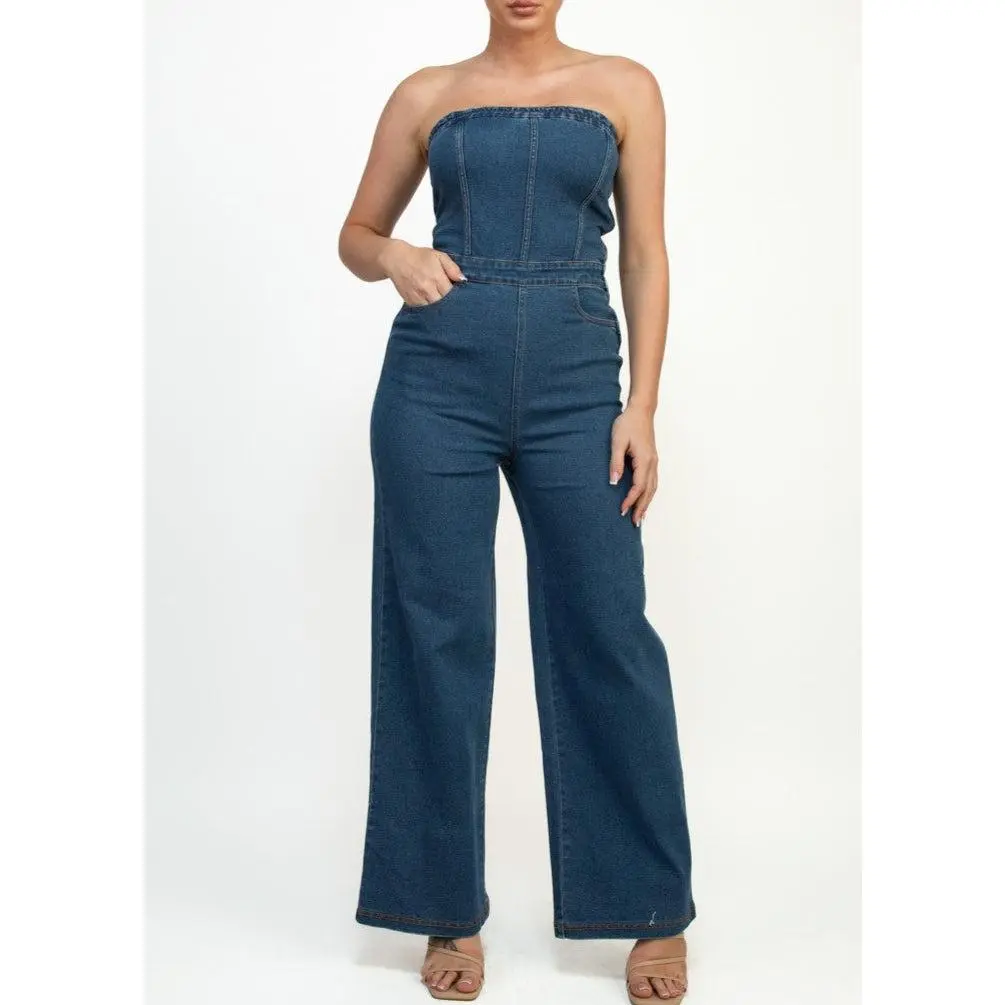 Giselle Denim Tube Jumpsuit Giselle Denim Tube Jumpsuit