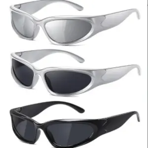 2026 Trendy 3-Pack Colorful Y2K Goggle Sunglasses Unisex Punk Oval Daily Party