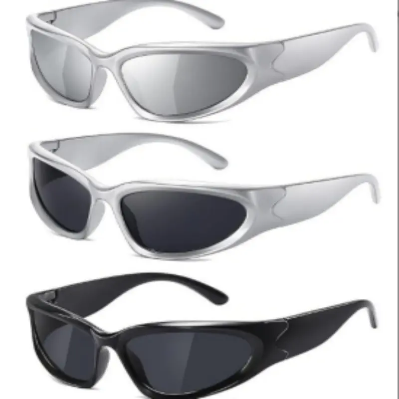 2026 Trendy 3-Pack Colorful Y2K Goggle Sunglasses Unisex Punk Oval Daily Party