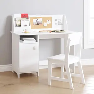 Study Desk with Chair,  Desk and Chair Sets with Hutch for 3-8, Wooden  Study Table, Student Writing Table  Workstation