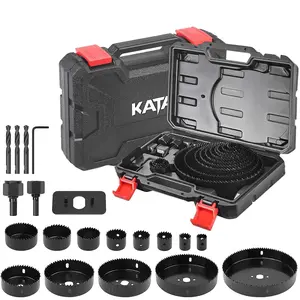 Hole Saw Set 20PCS Hole Saw Kit with 3/4"-6"(19-152mm) 13PCS Saw Blades, 2 Mandrels, 3 Drill Bits, 1 Installation Plate, 1 Hex Key, Ideal for Soft Wood, Plywood, Drywall, PVC