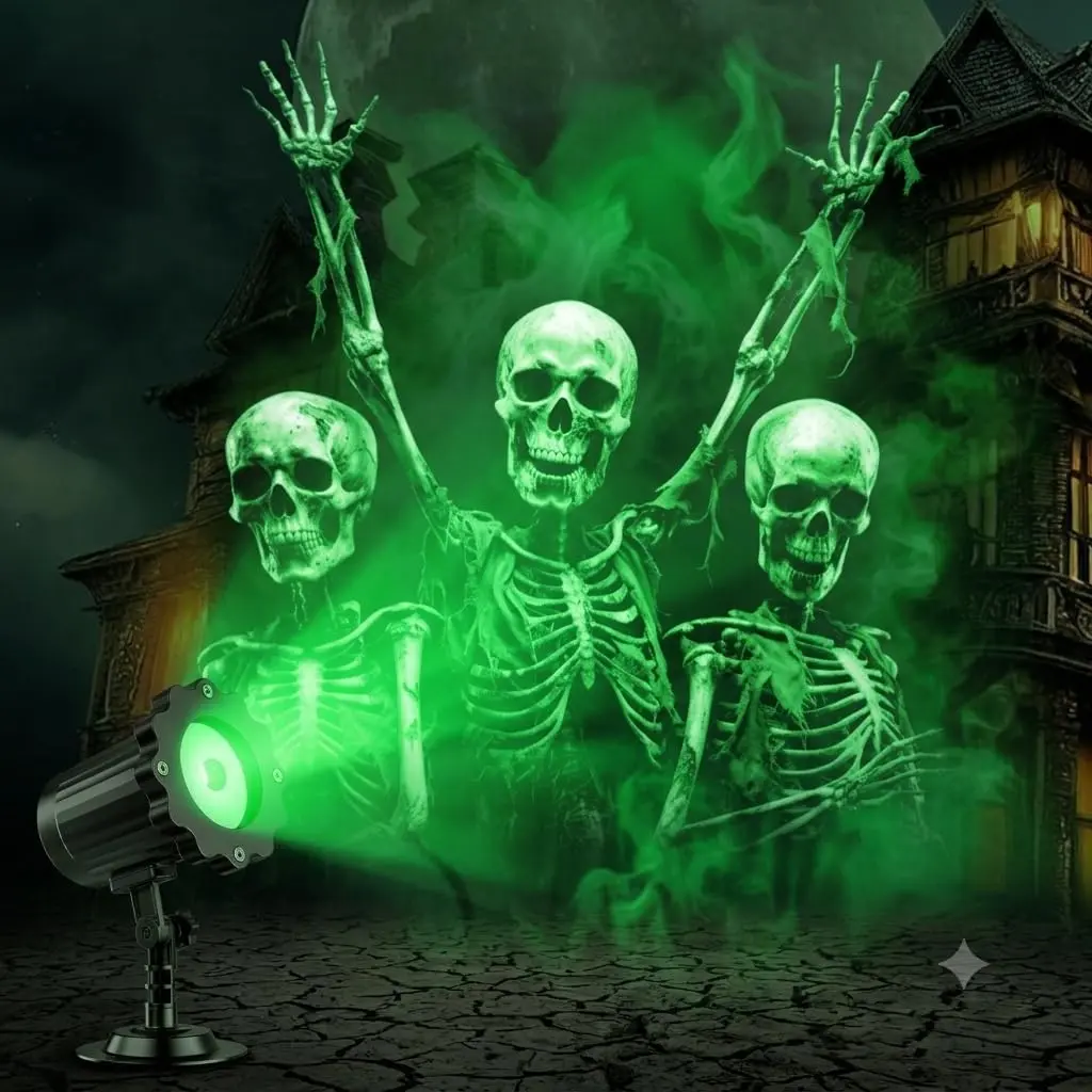 Holiday Projector Light Outdoor Festive Patterns Skull Light