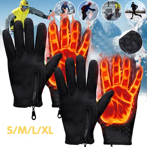 2 Pair Men's Women's Outdoor Winter Gloves Warm Thermal Winter Gloves Windproof Touchscreen Ready S/M/L/XL
