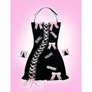 BB DOLL LACED'UP DRESS with patches