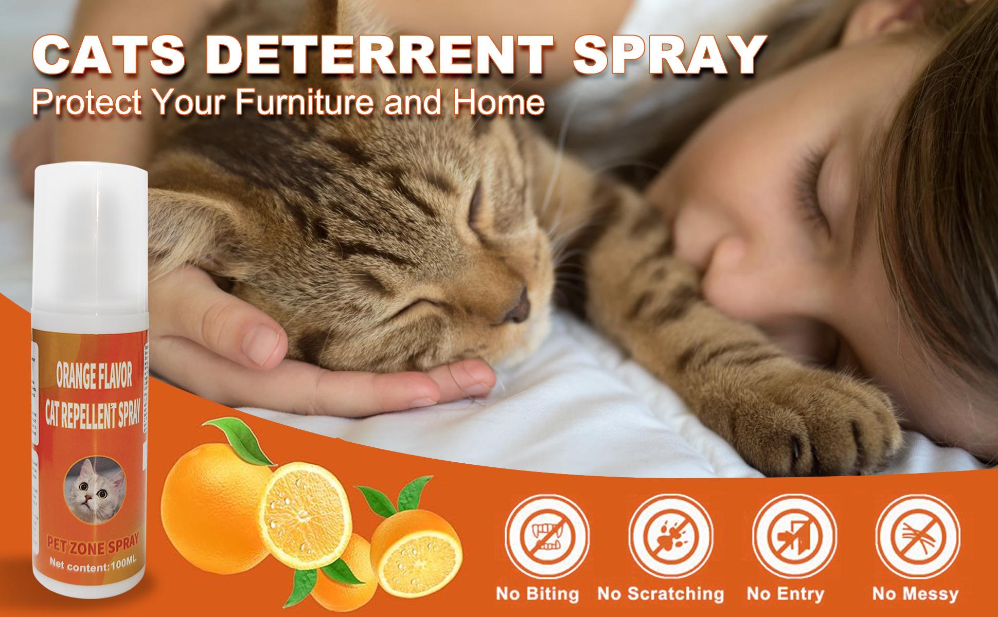 Cat Deterrent Spray for Indoor and Outdoor, Cat Scratch Deterrent for Furniture Protection, Anti Marking Deterrent for Sofas and Carpet, Natural Ingredients (100 ml*2)