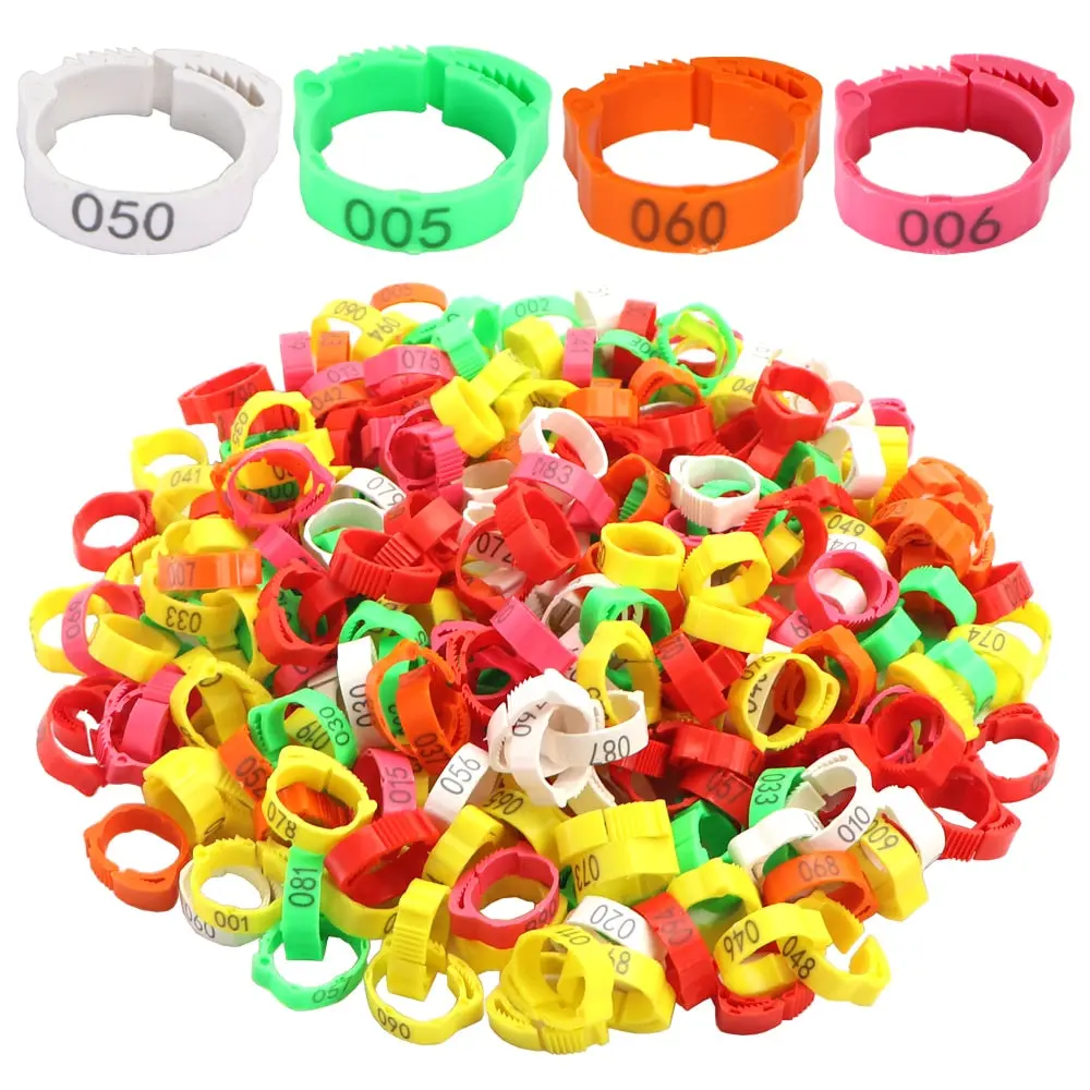 30PCS Chicken Foot Ring Adjustable Size Poultry Leg Digital Label Buckle Ring
