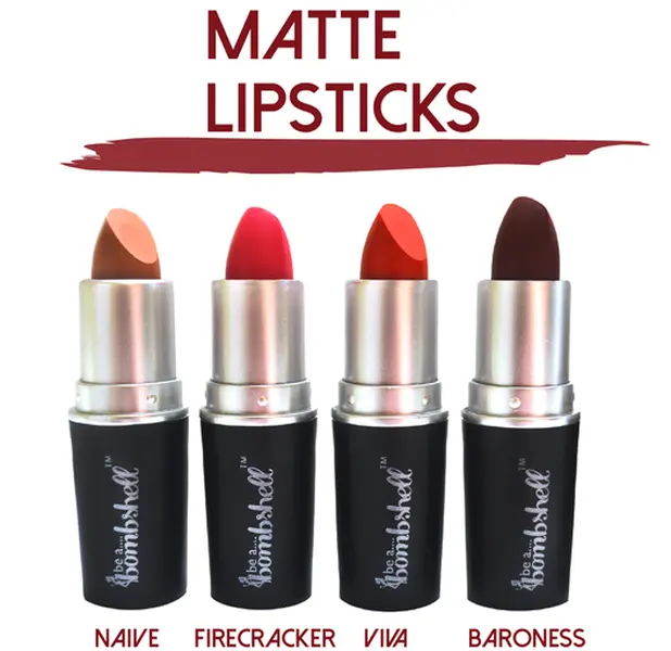 Be A Bombshell Cosmetics Matte Lipstick - Intense Color Payoff & Long-Lasting Wear