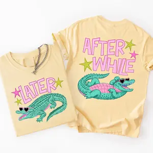 Comfort Colors Later Gator Shirt, After While Crocodile Tee, Funny End of Year Teacher Graphic T-shirt, Retro Summer Beach Top, Last Day of School Shirt Gift Idea