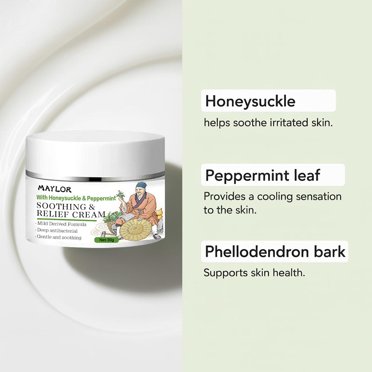 MAYLOR Herbal Sensitive Skin Comprehensive Soothing Cream - Soothing Relief Cream Moisturizer for Lightweight Hydration & Daily Comfort - Calming, Gentle and Refreshing Formula lsamo calmante para hydrate eczema cream Blend Body Care