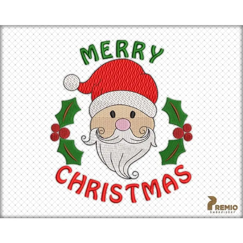 Santa Embroidery  ,  Merry Christmas Machine Embroidery   , Christmas Embroidery  , Trendy Christmas   Embroidery Pattern