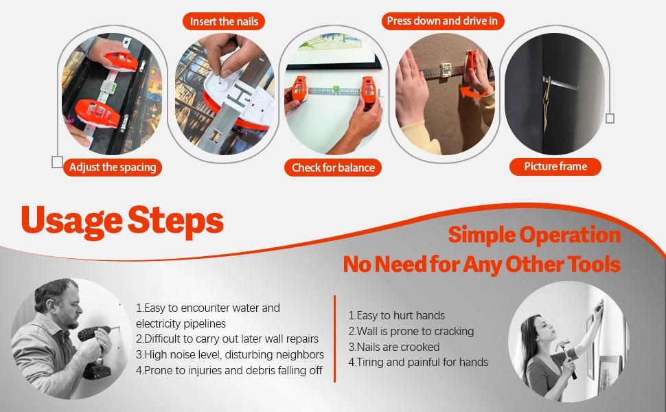 Level Ruler Picture Hanging Tool with Level – Precision Wall Mount Guide for Frames & Artwork, Easy Alignment Hanging Tool with Built-In Level for Home Decor Installation