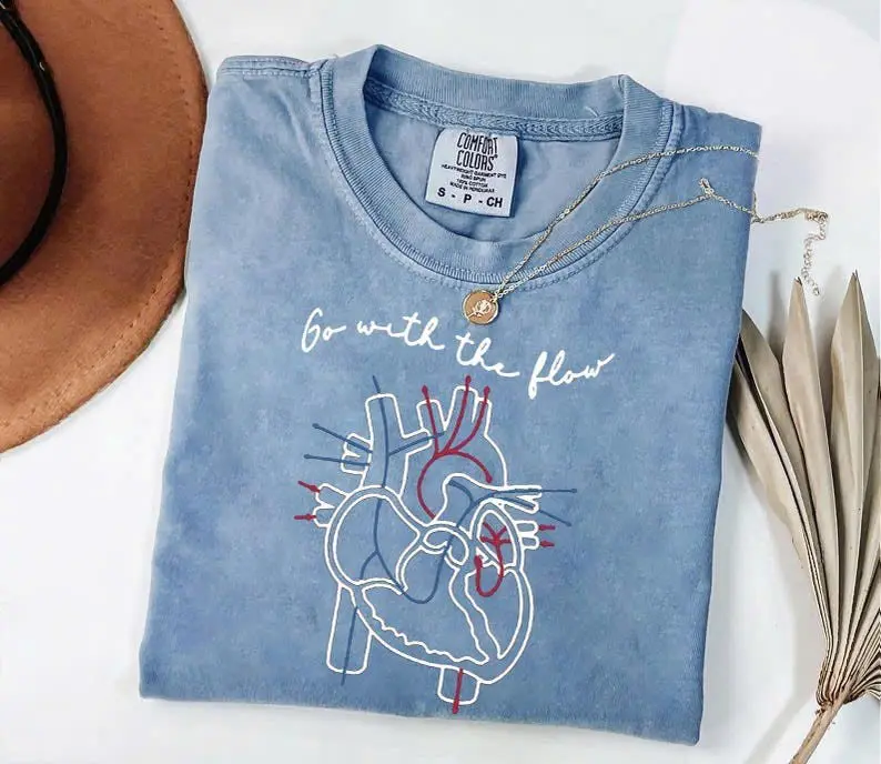 Comfort Colors Anatomical Heart Nurse T-Shirt, Funny Cardiology Tee, 2026 Med Student Gift, Cardiac Nurse Shirt, Anatomy Science Apparel