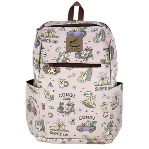 Surfing Corgi Zipper Backpack