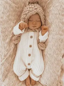 Little B's Chunky Rib Baby Jumpsuit - Milk