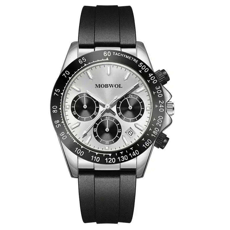 Men's Round Multi-functional Sport Quartz Watch - Analog Face, Quartz Drive, Comfortable Rubber Strap, Waterproof Luminous, Chronograph Wristwatch for Daily Wear & Watch Party, Fashionable Accessory Gift, Fashionable Men's Accessory Gift, Sport Look, Wate