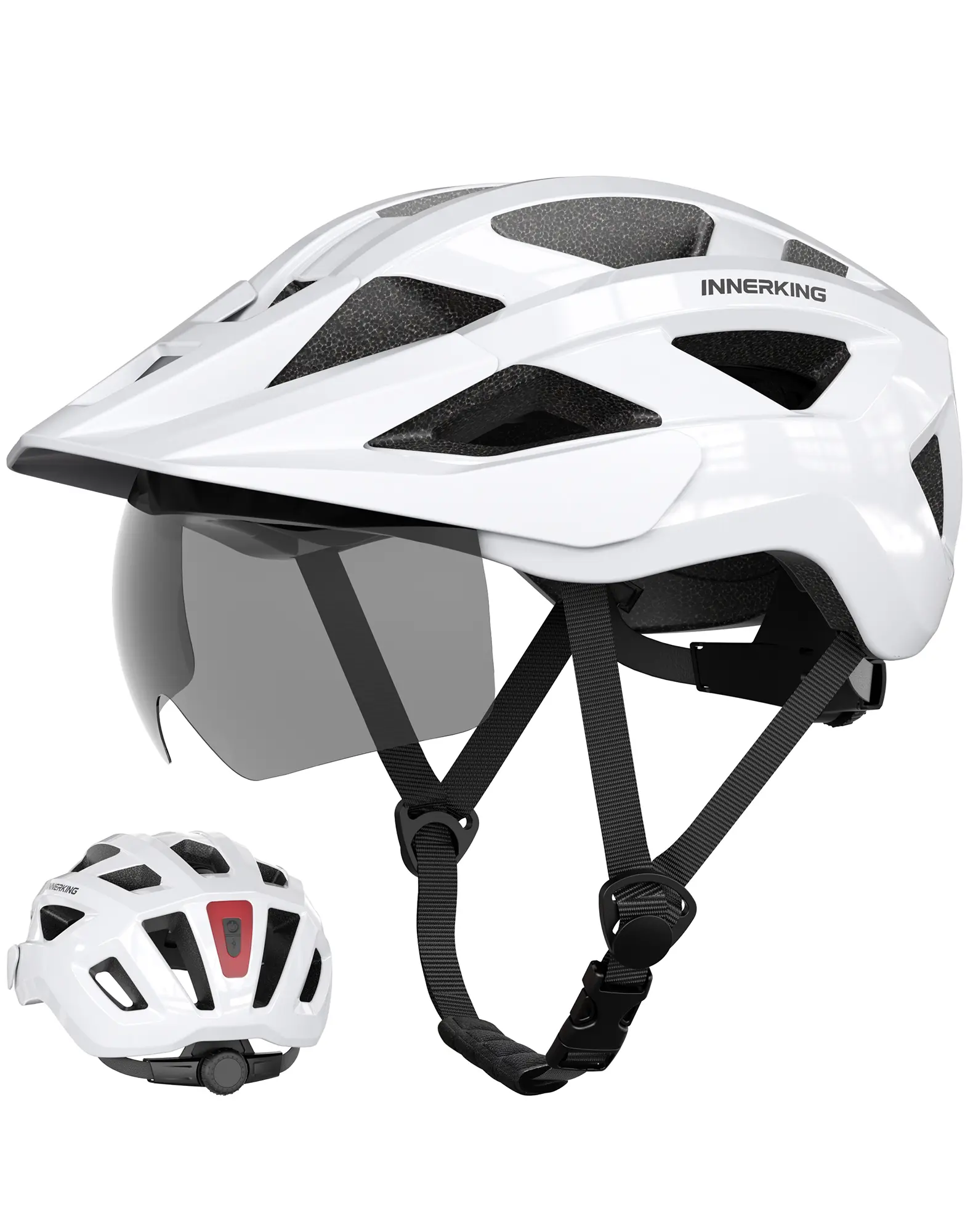 Adult Bicycle Helmet,Bike Gear，Magnetic Visor, With LED Light, Suitable for Small Head Circumferences, Suitable for Cycling and Outdoor Sports.